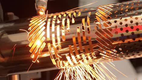 cnc laser cutting of metal, modern industrial technology.