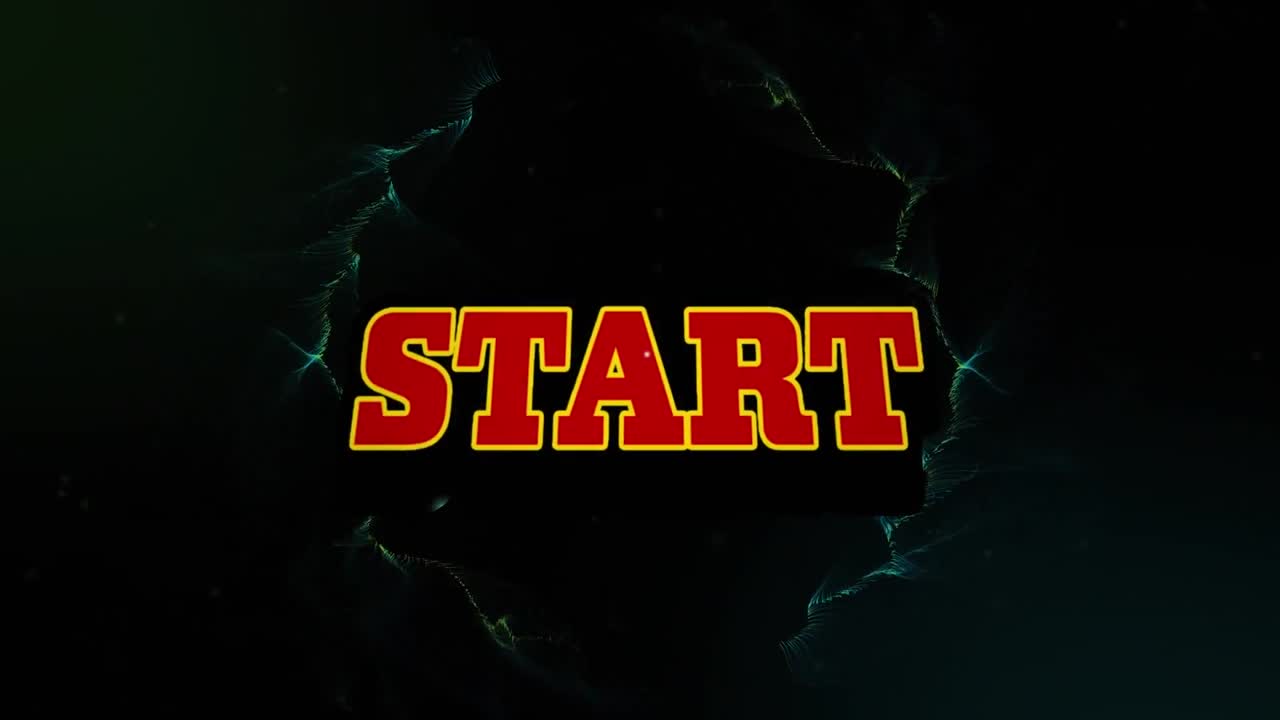 Digital animation of gradient purple shapes over level on black background