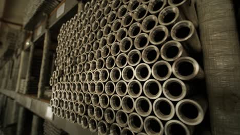 steel pipes stacked on a pallet