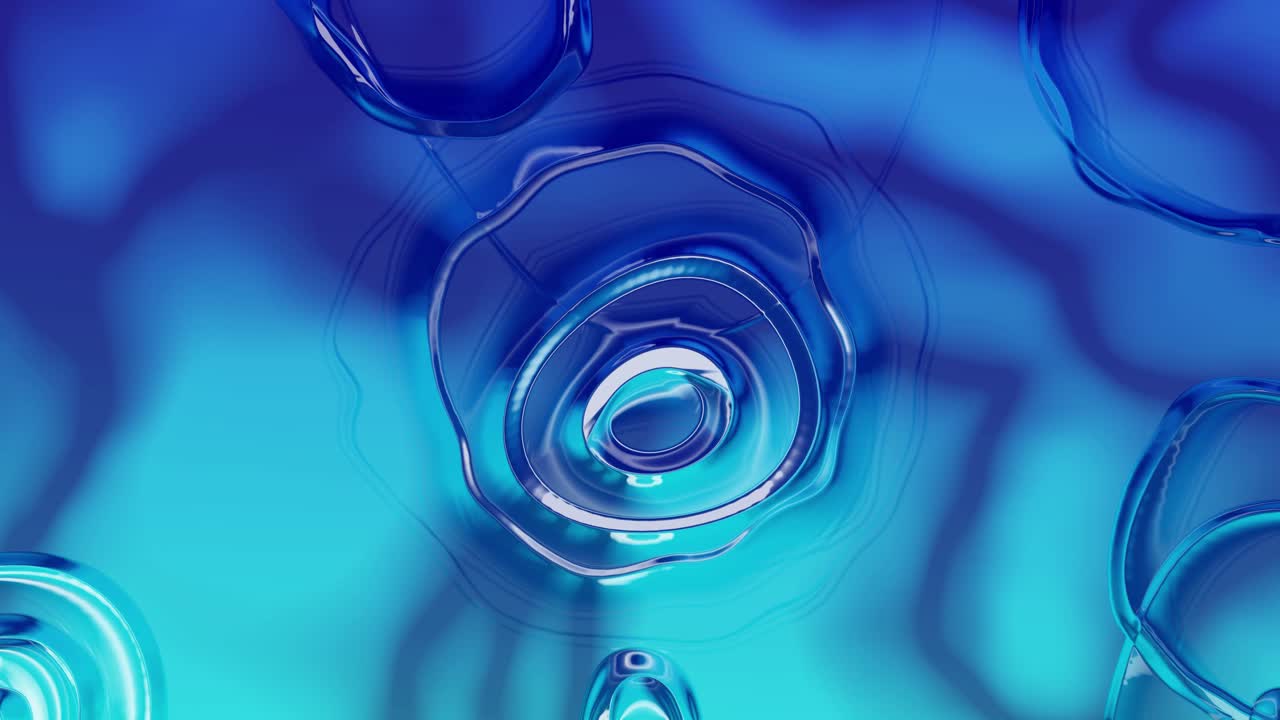 Superficie Liquida Astratta Blu e Turchese con Increspature e Bolle