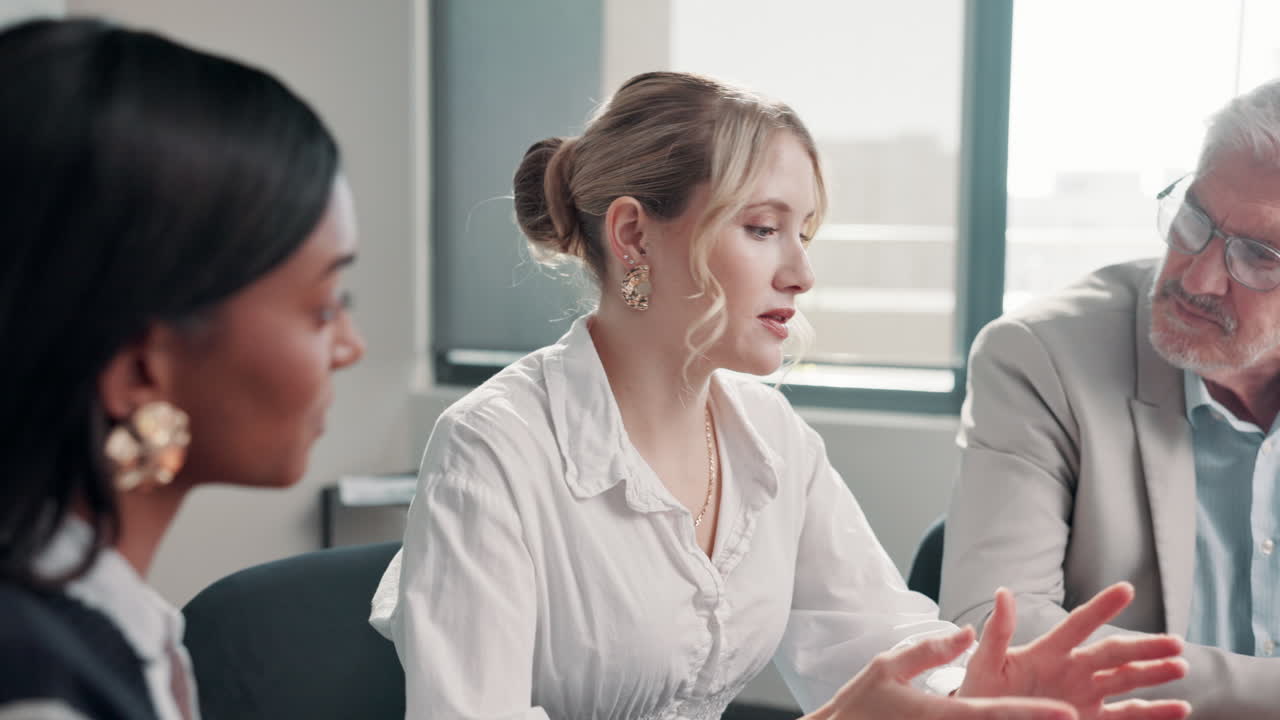 Group of business professionals collaborating in a meeting