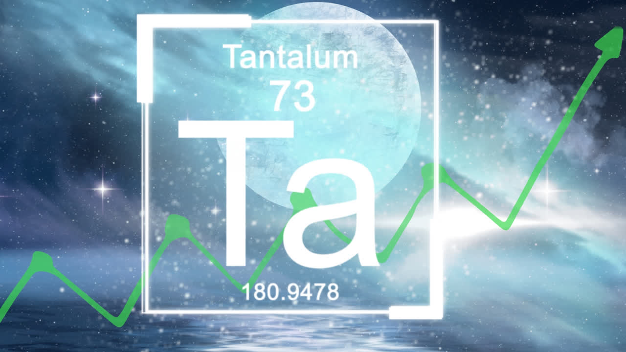 검은색 배경에 그래프와 글로브 위의 요소의 애니메이션