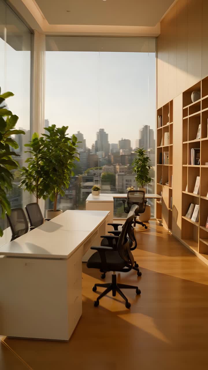 Interni Estetici di Spazio Coworking Moderno 4K
