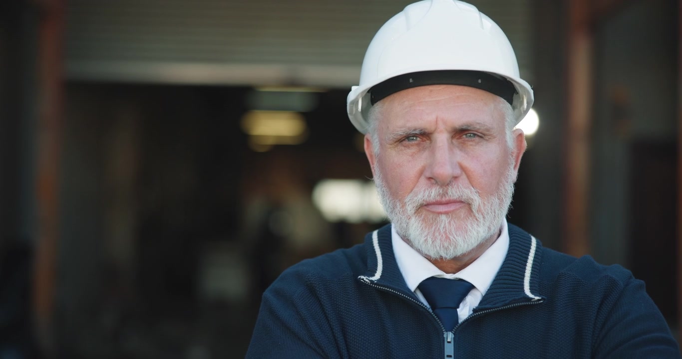 Portrait of a Senior Construction Manager Wearing a Hard Hat