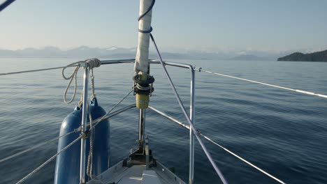 Bow-of-Sailboat,-Close-Up-Slow-Motion