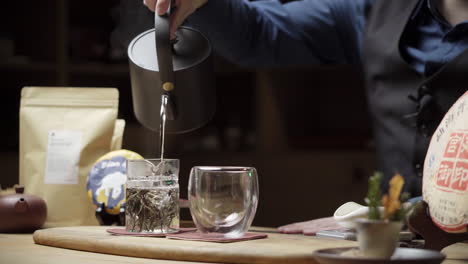 preparing a cup of white tea