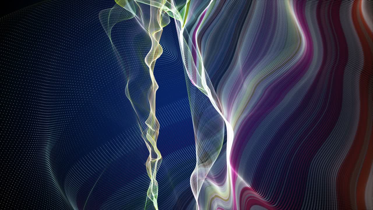 Fantastic animation with particle wave object in slow motion, 4096x2304 loop 4K