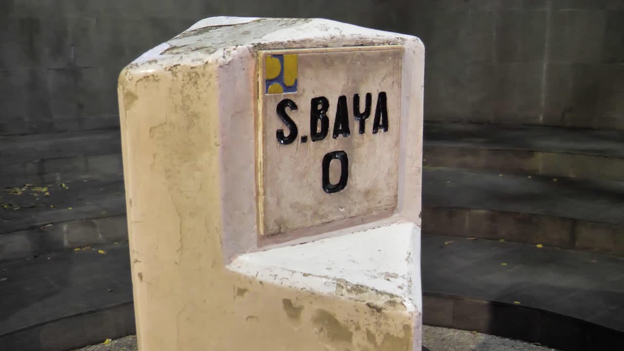 surabaya punto de referencia kilómetro cero 0, toma en cámara lenta