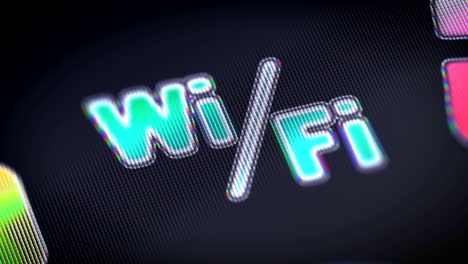 wi-fi icon on the screen. looping.