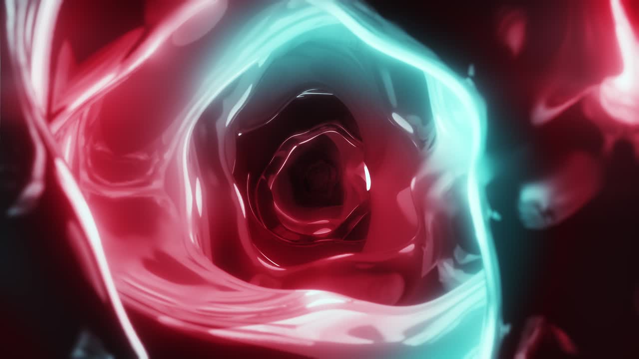 Multicolored abstract shapes animation with fluids loop