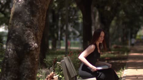 quiet isolation favoured park location for young woman working