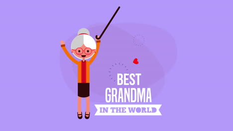tarjeta del día de los abuelos con la abuela
