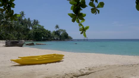 Two-yellow-kayaks-on-the-beach