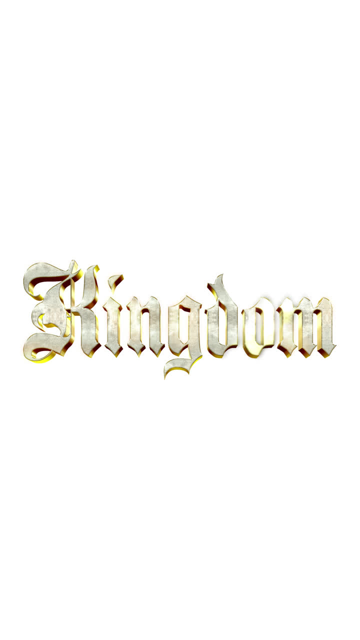 The word "Kingdom" in a golden, medieval style font