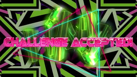 Animation-of-challenge-accepted-in-digital-abstract-kaleidoscopic-space