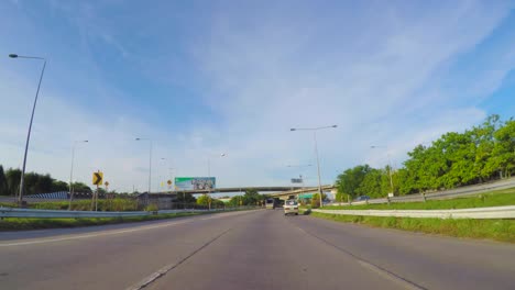 driving on chalerm maha nakhon expressway to bangkok