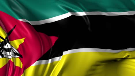 beautiful 3d animation of the mozambique flag in loop mode