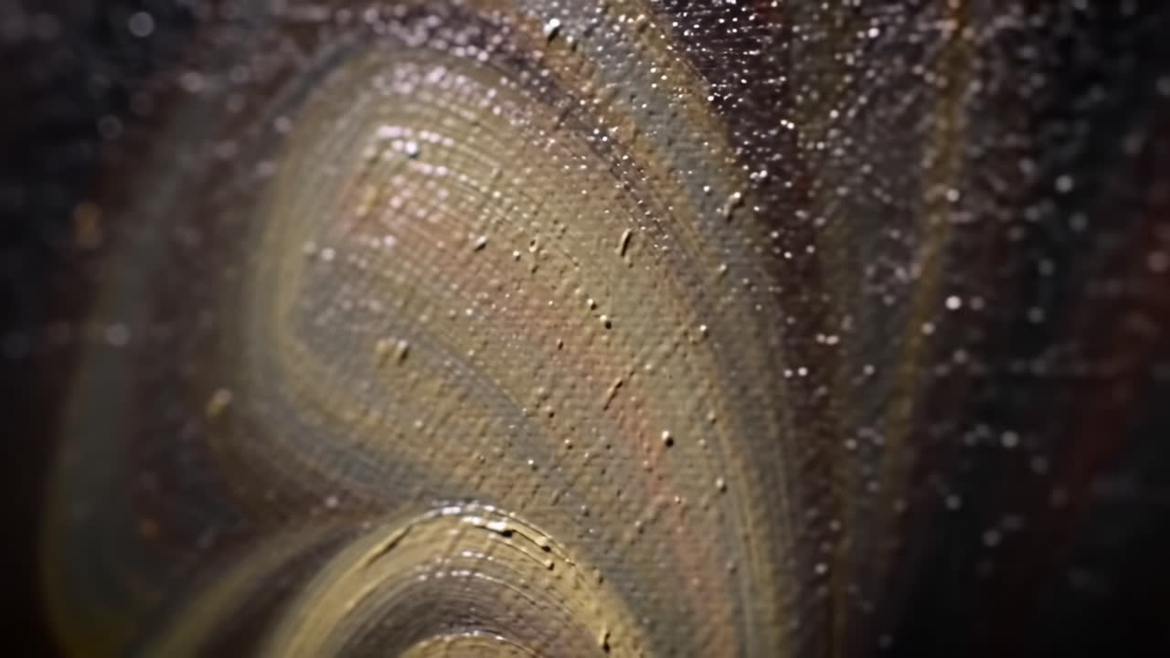 Intricate Close-Up of Textured Paint Surface Exhibiting Vibrant Swirls and Fine Details, Capturing the Essence of Abstract Art and Creativity