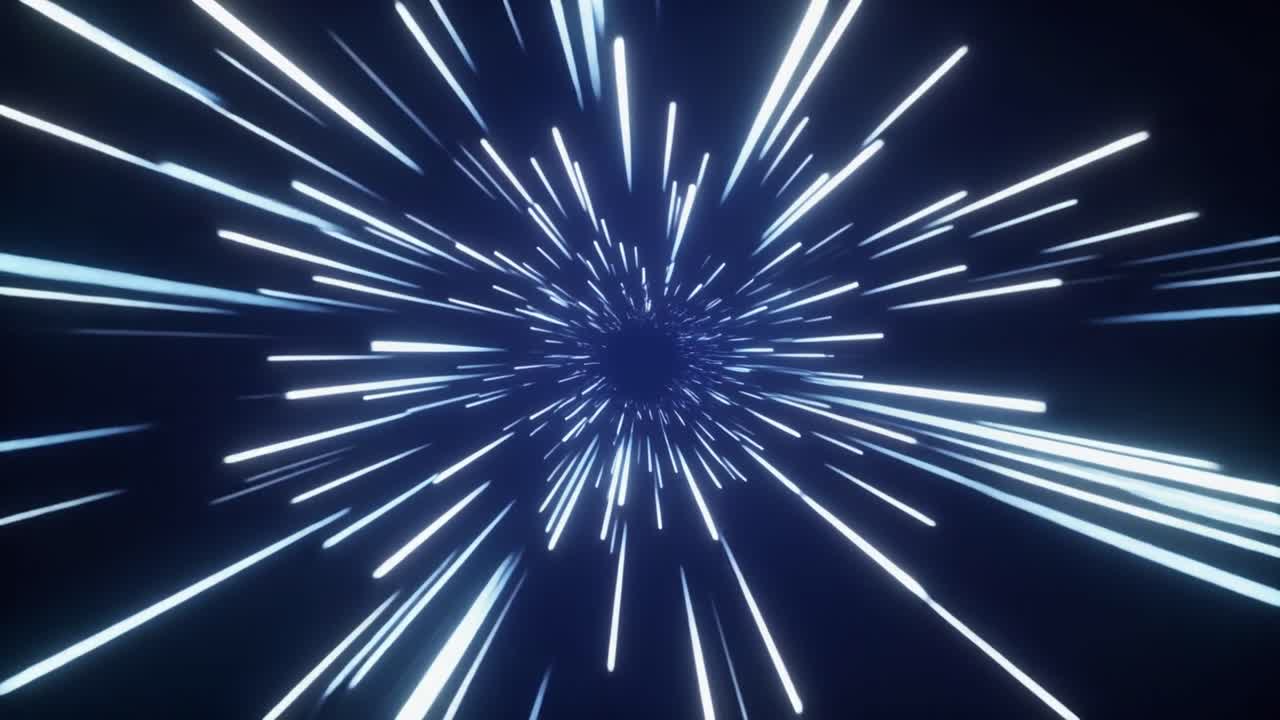 Abstract Hyperspace Warp Speed Light Streaks Animation