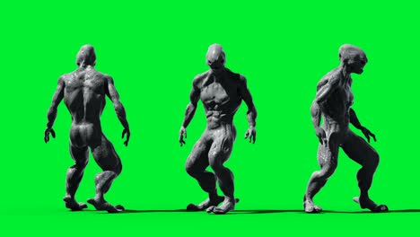 scary monster animation. phisical, motion, blur. realistic 4k animation. green screen