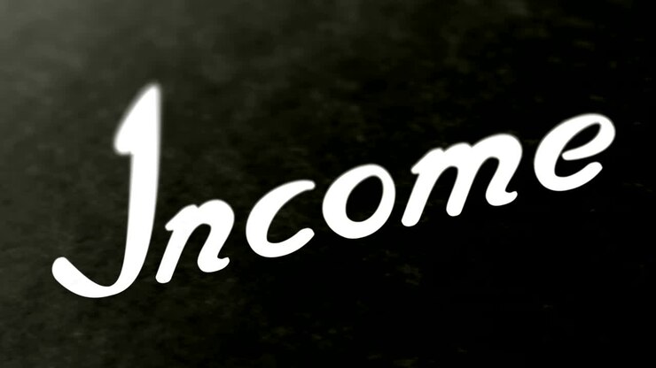 "Income" on the page. Looping footage has 4K resolution.