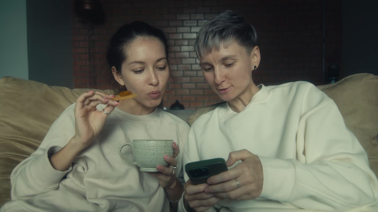 Women friends enjoying a snack and conversation