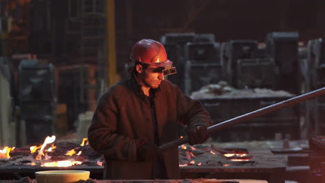 metal worker in a foundry