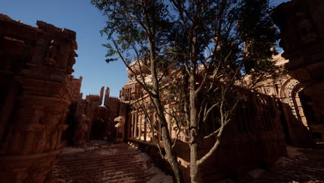 ancient ruins in a tropical jungle