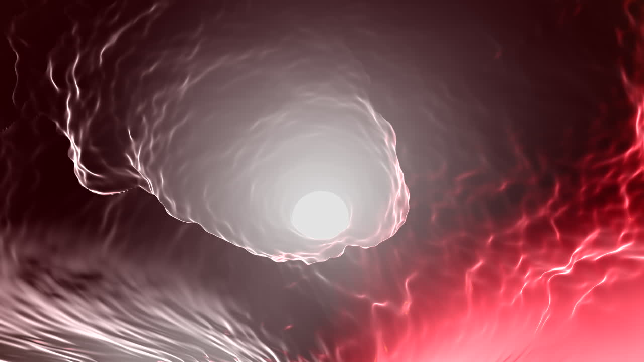 Mysterious, red tunnel evokes surreal exploration inside human blood vessel