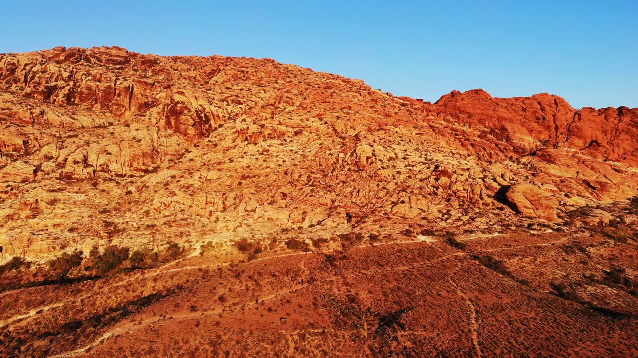 Hiking trails at Calico Basin near Las Vegas Nevada  in aerial panorama