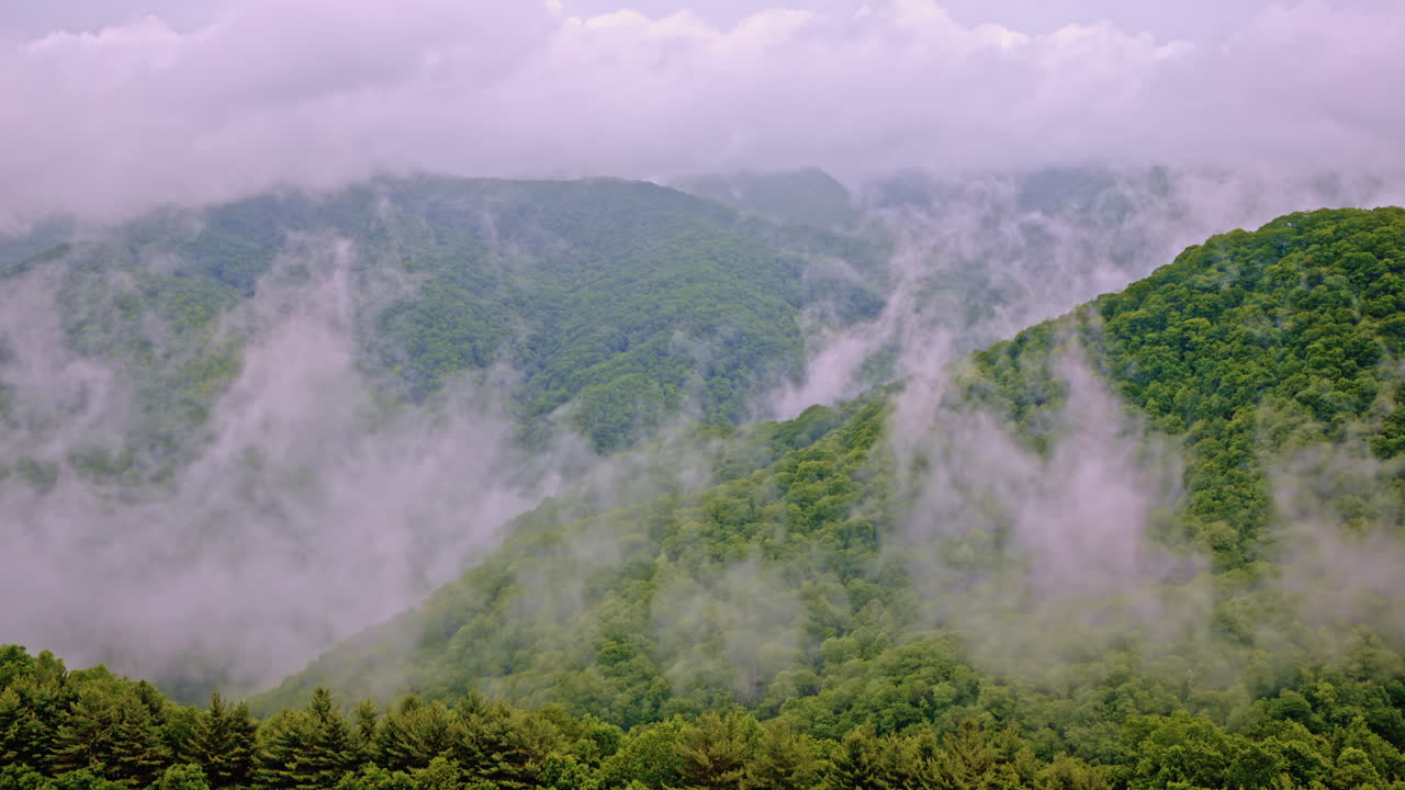 Dramatic drone footage of the Smokies enveloped in thick mist