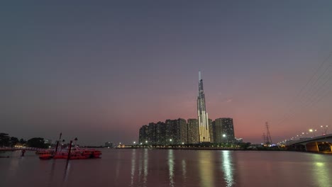 ho chi minh city skyline at dusk/dawn