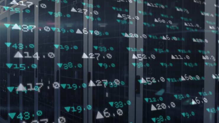 Animation of financial data processing over computer servers