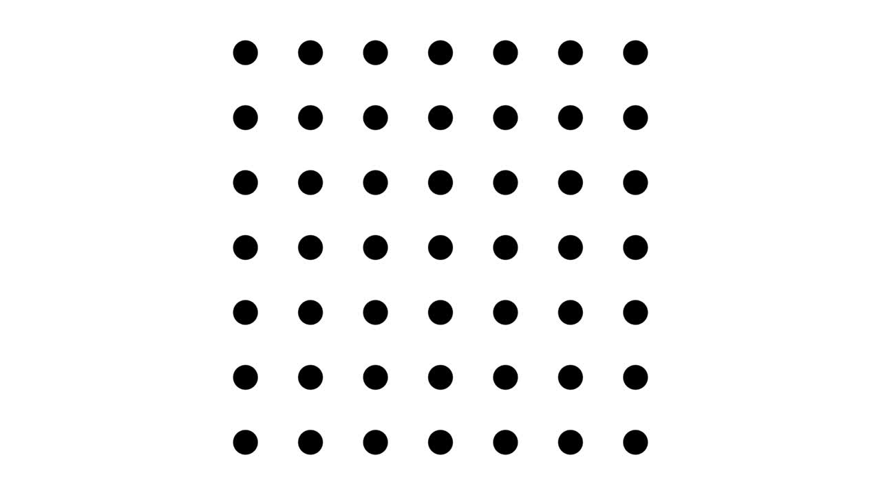 Dots circles forming circle morph to square grid array.