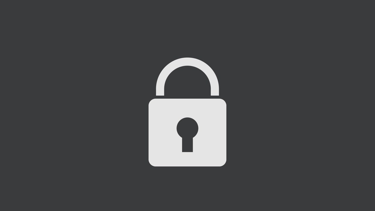 Animated Padlock Icon Opening and Closing on Dark Background