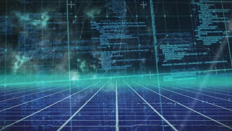 animazione dell'elaborazione dei dati con reti di connessioni