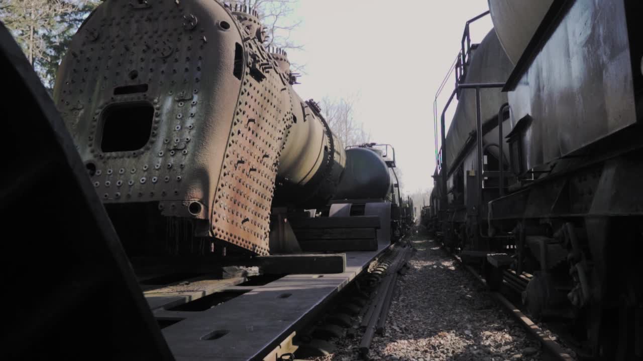 오래된 녹은 열차차