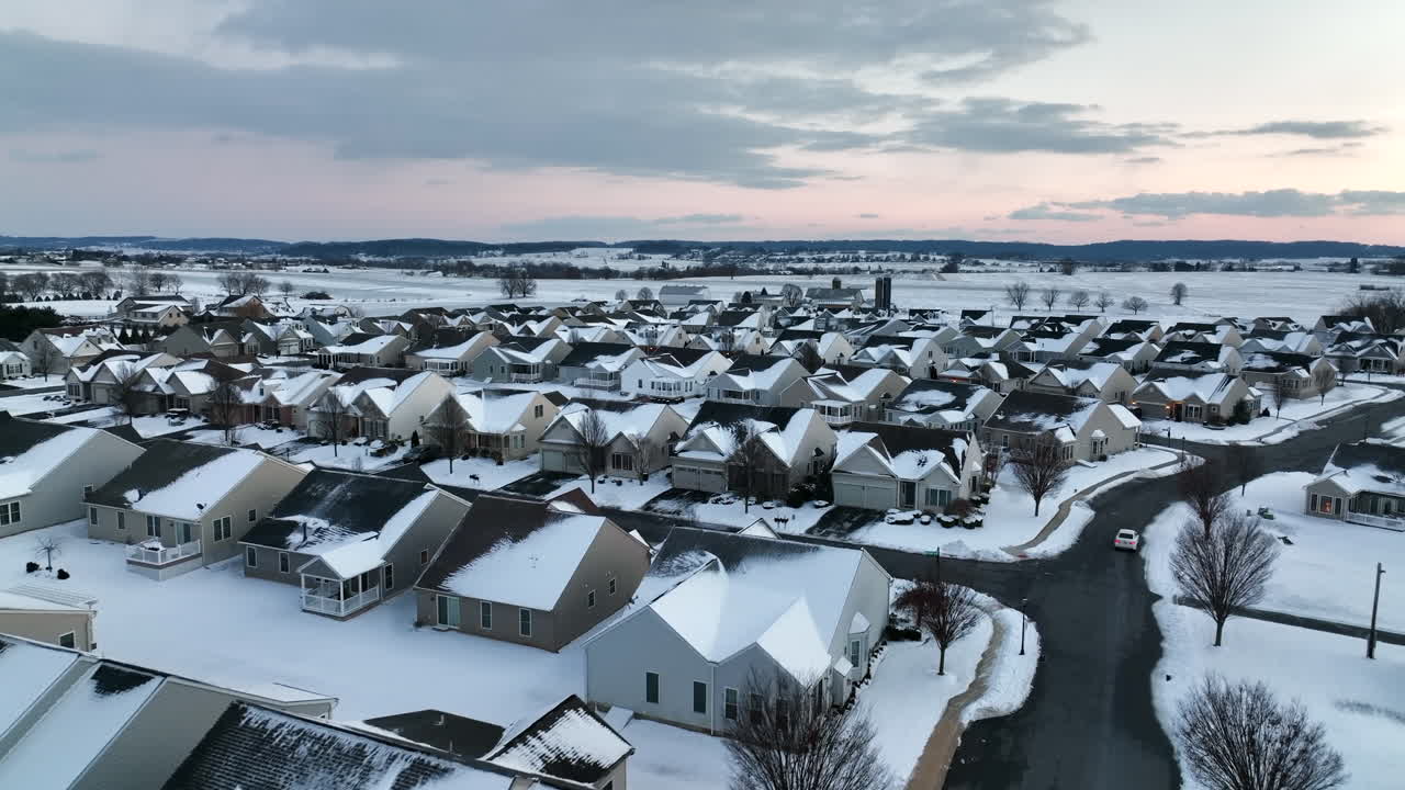 미국의 겨울 눈에 집