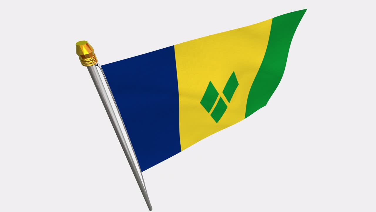 세인트 빈센트와 그레나딘의 발이 바람에 떠다니는 루프 비디오, 4k의 느린 동작 비디오, 알파 채널