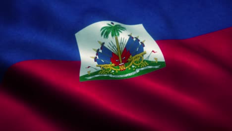 la bandera de haiti ondeando en el viento. la bandera nacional de haiti. el signo de haiti animación de bucle sin costuras. 4k