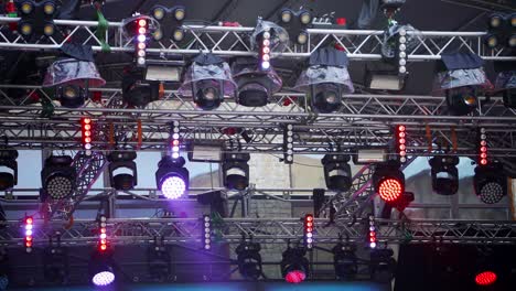 multicolored light at a music festival. stage lighting. light show