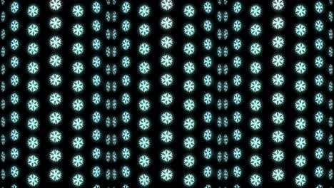 Neon-Christmas-Pattern-Background-of-Snowflake-in-White-and-Black-Looping-animation