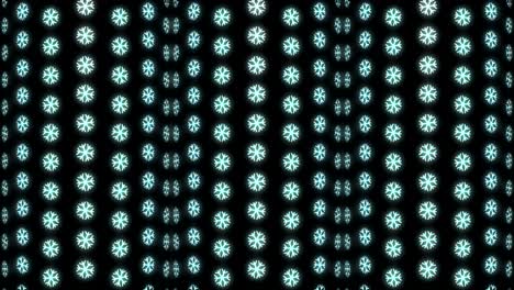 Neon Christmas Pattern Background of Snowflake in White and Black Looping animation