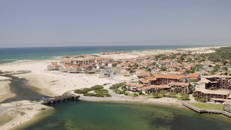 Drone-Aerial-views-of-the-beach-city-Vieux-Bocau-les-Bains-in-the-south-of-France