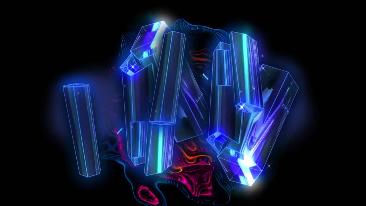 검은색 바탕에 파란색 다이아몬드의 애니메이션