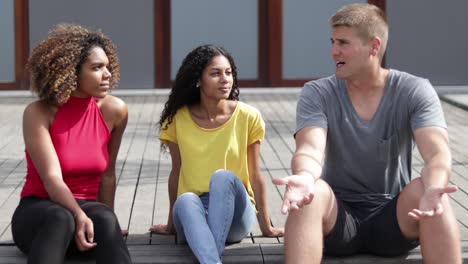 Multiethnic-friends-talking-outdoor