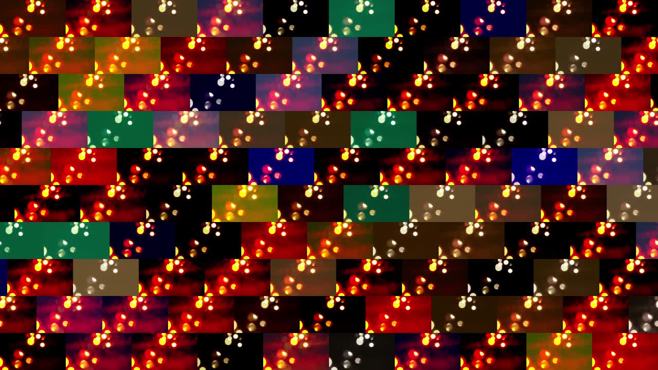다채로운 모자이크 4k 추상적인 박이는 배경, 크리스마스 조명