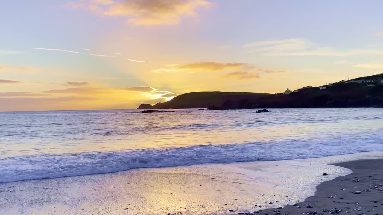 Beautiful sunset in West Cork during winter time