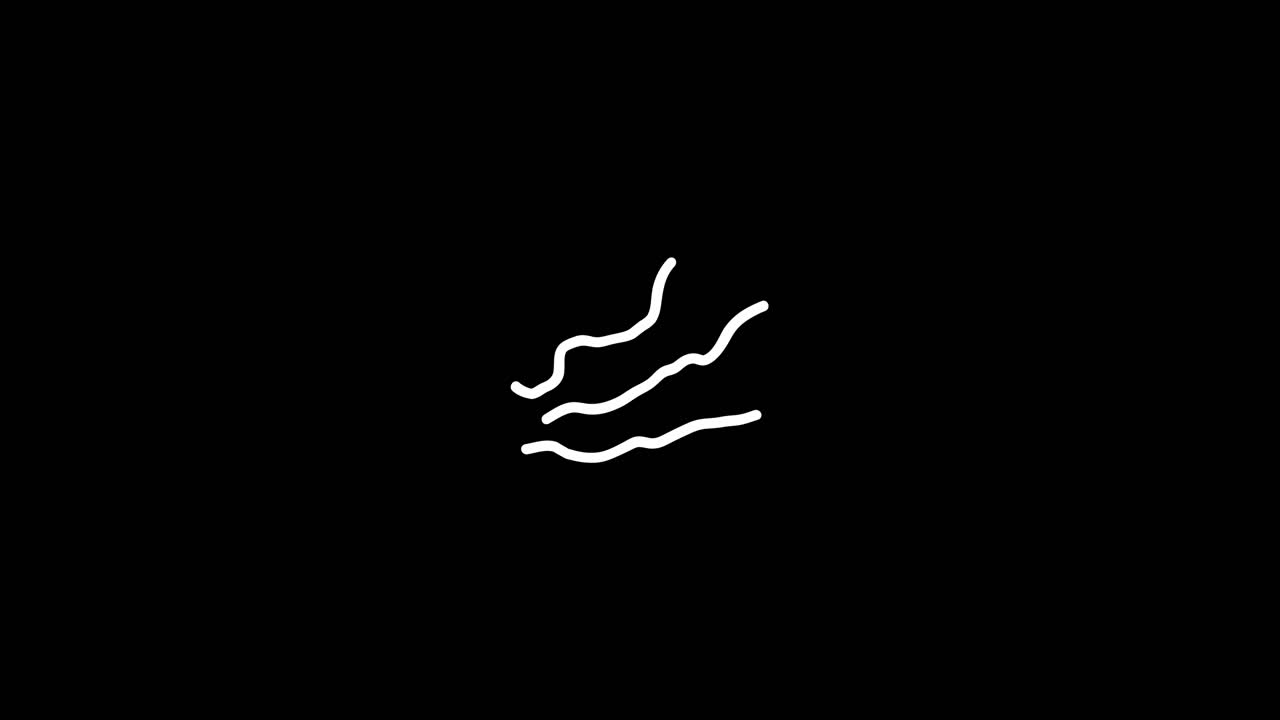 Abstract White Wavy Lines Animation on Black Background