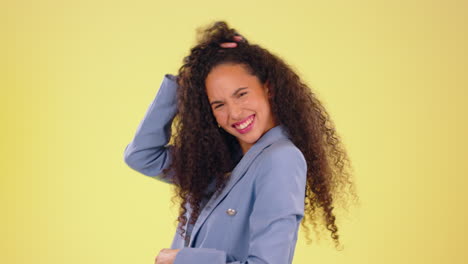 Natural,-hair-and-face-of-black-woman-in-studio